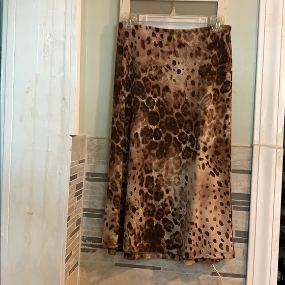 Leopard skirt-shin length - Picture 1 of 2